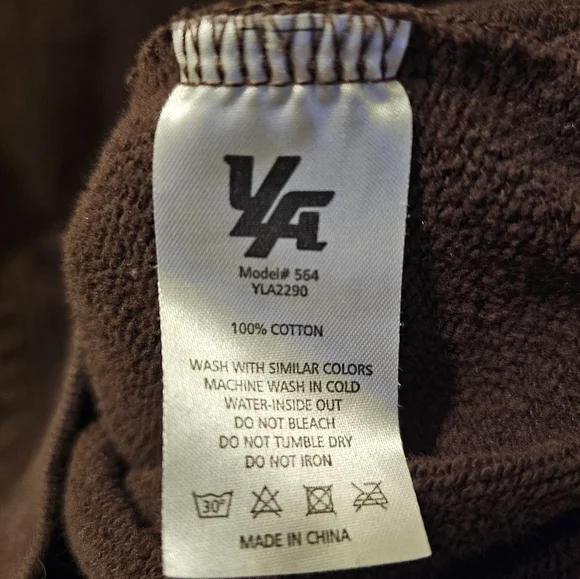 YOUNGLA Brown Embroidered Logo Bling Hoodie Pullover Men's Size M - Picture 4 of 9